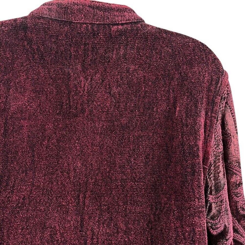 Flashback Burgundy Velvet Beaded Embroidered Whimsigoth Jacket Vintage Womens M - Picture 13 of 16